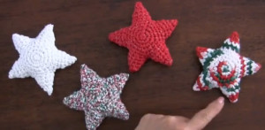 Estrellas de navidad a crochet