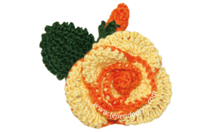 Flores y botones tejidos a crochet