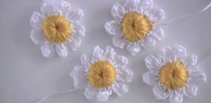 Flor de manzanilla a crochet